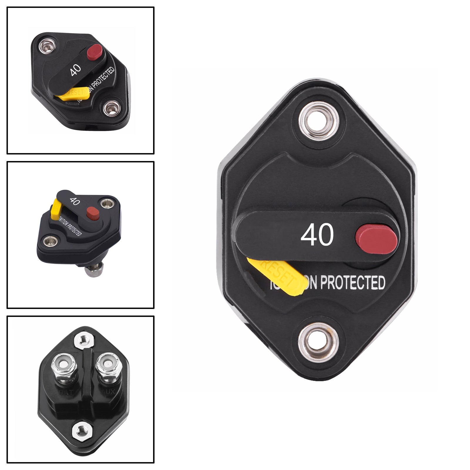 Disjoncteur stéréo 40A, interrupteur de fusible de remplacement et de réinitialisation pour Audio de voiture et Marine