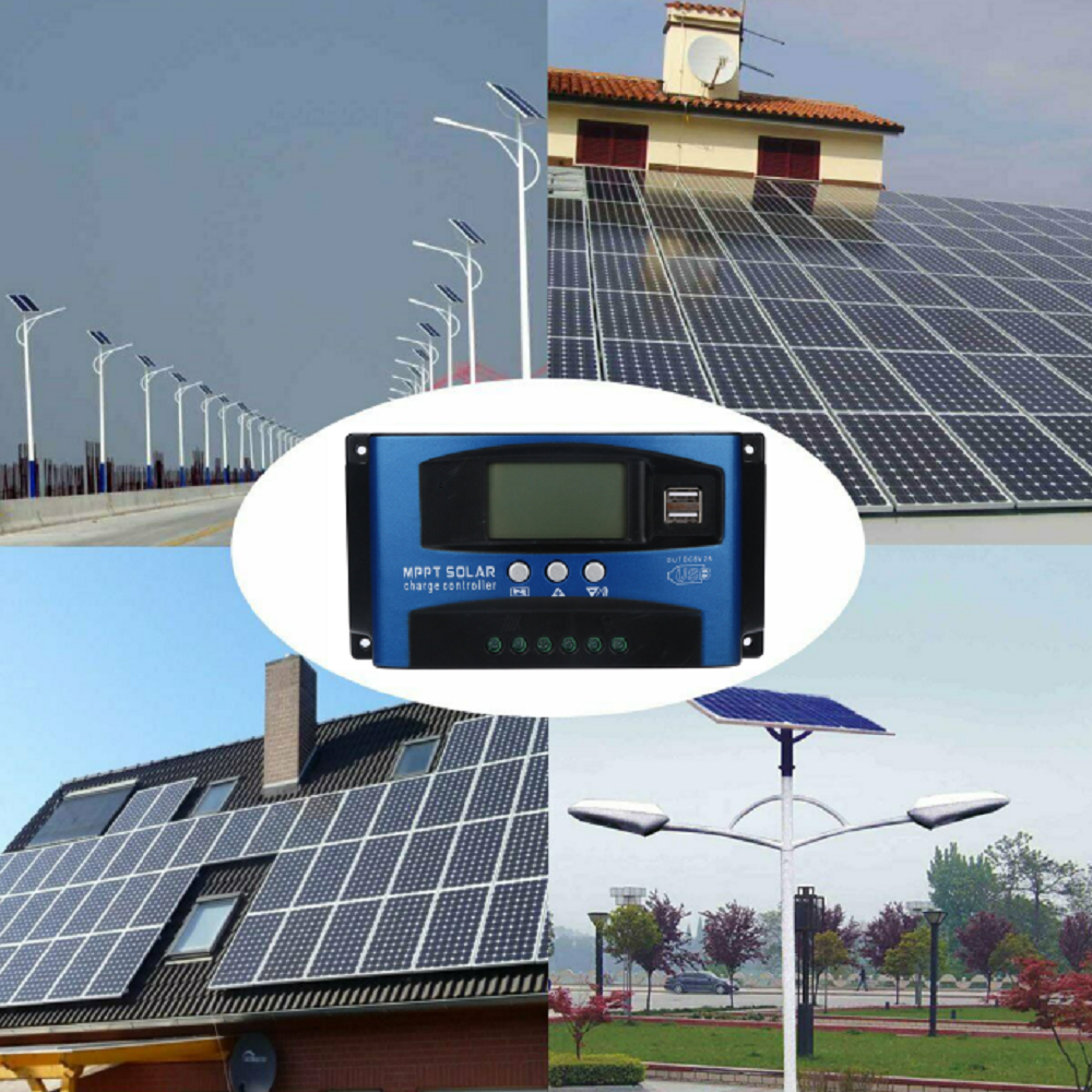 30/40/50/60/100A MPPT Solar Panel Regulator Charge Controller 12V/24V Auto Focus Tracking