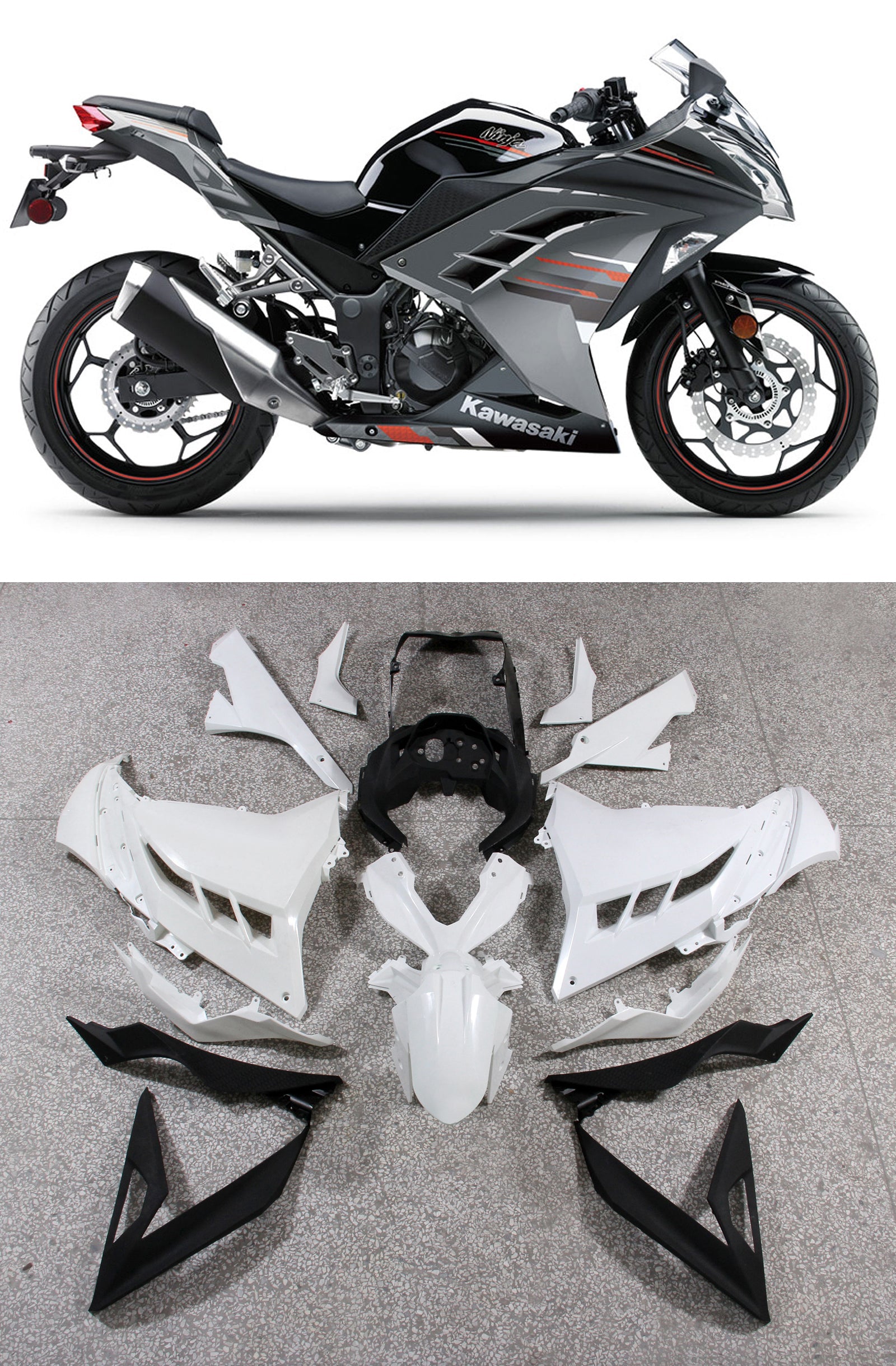 2013-2024 Kawasaki EX300/Ninja300 Injection Fairing Kit Bodywork Plastic ABS