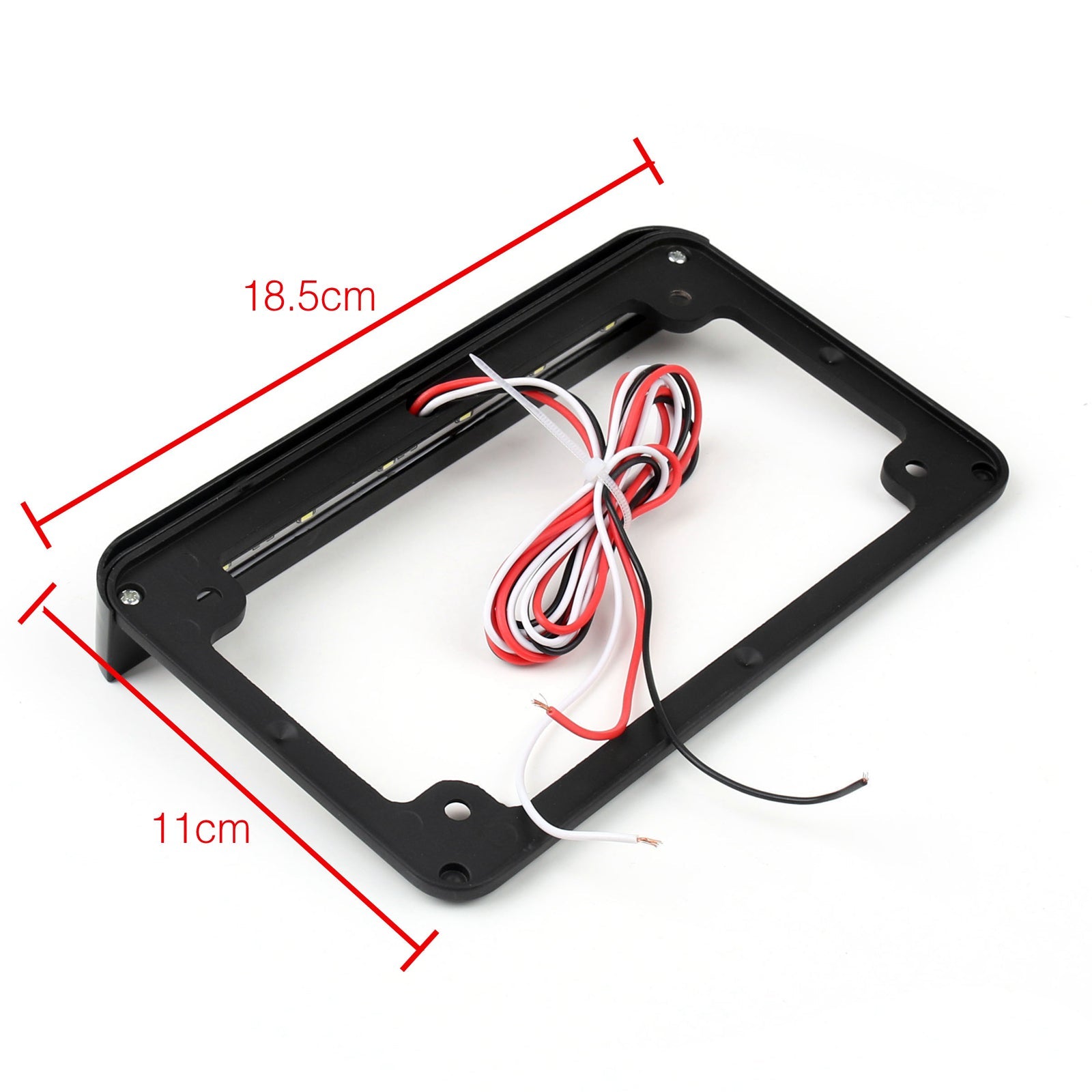 Universal Motorcycle 6LED License Plate Frame With LED Tail Brake Light Black Generic