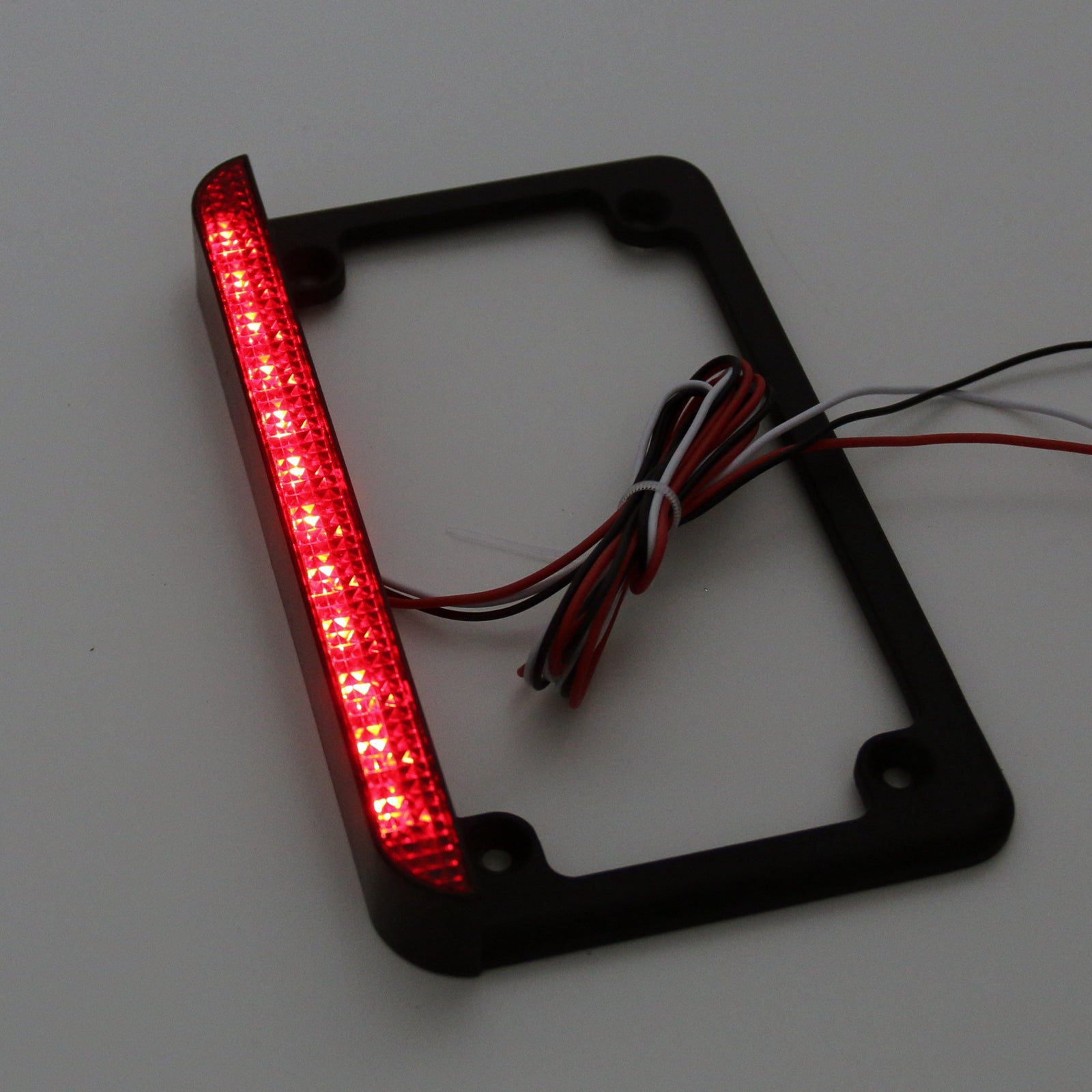 Universele motorfiets 6LED kentekenplaatframe met LED-achterremlicht zwart generiek