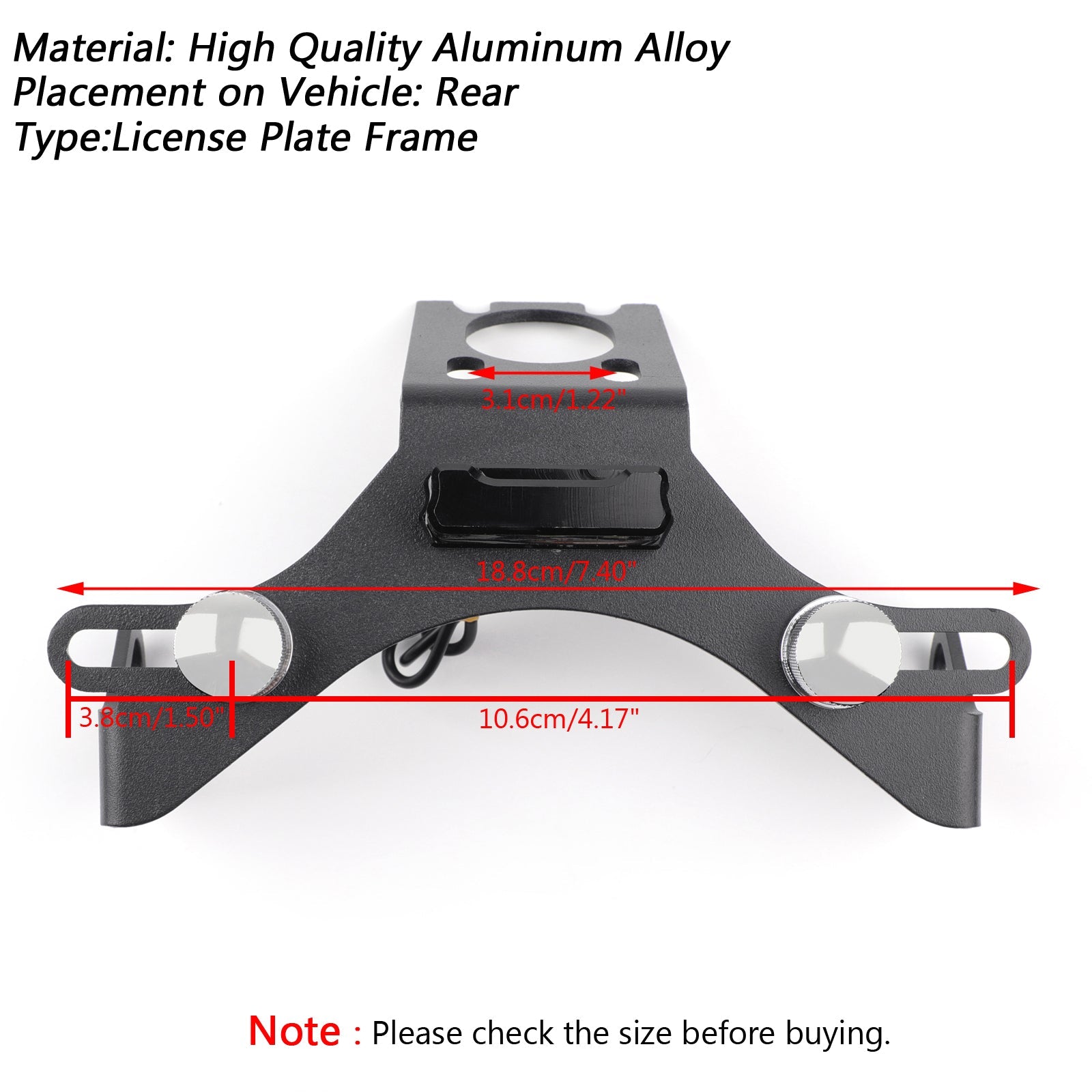 Support de plaque d'immatriculation de moteur CNC, plaque de support d'immatriculation pour Yamaha YZF R6 2006 – 2016 générique