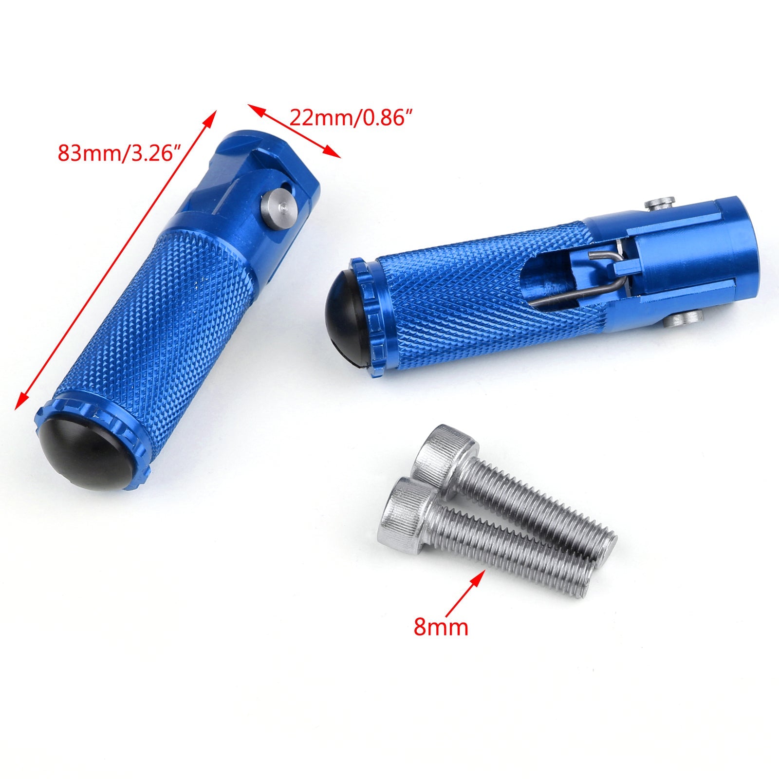 CNC Folding Foot Pegs Footpeg Rear Set Rest Racing For Universal Motorcycle Blue Generic