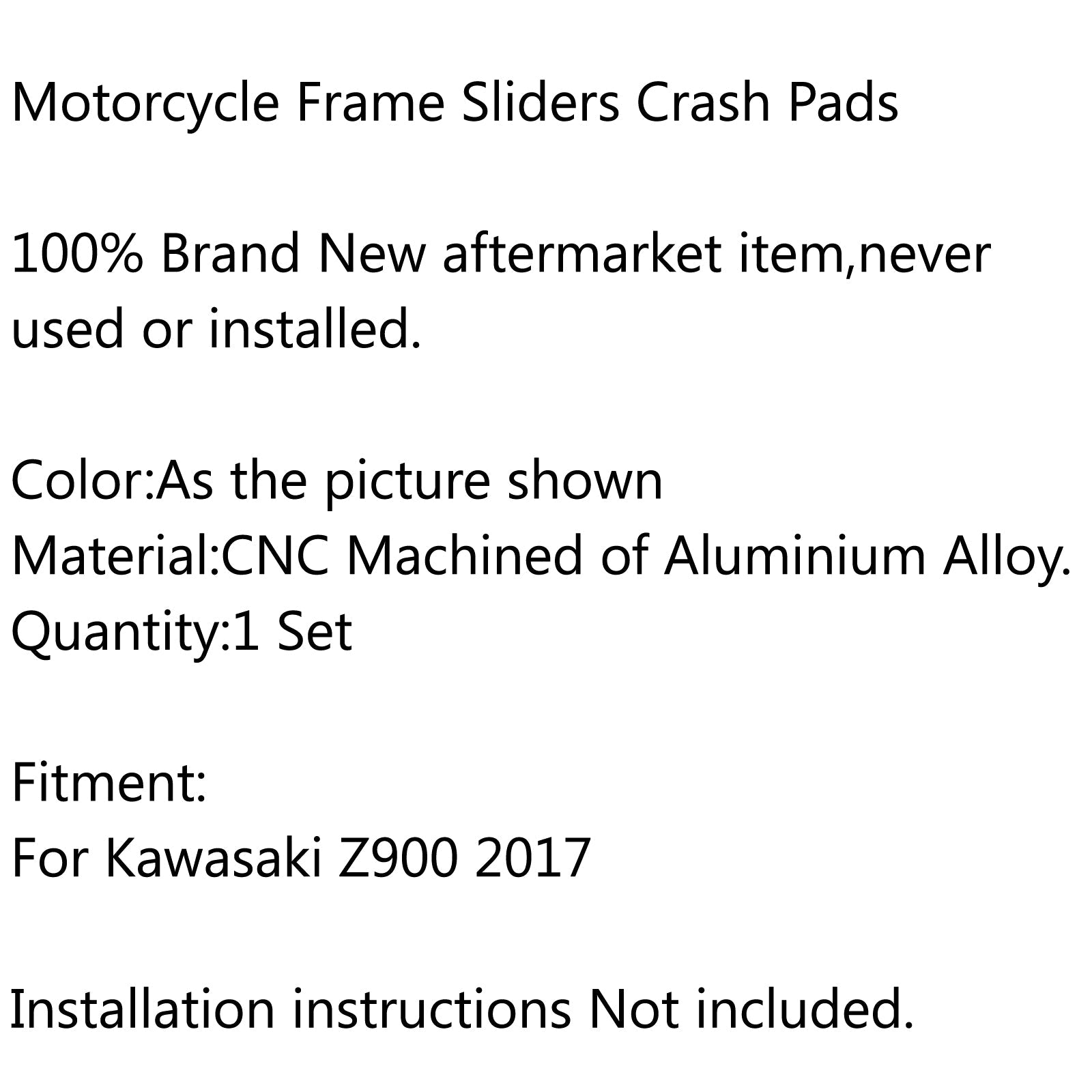 Billet aluminium motorkollisjonsbeskyttelse passer for Kawasaki Z900 Z 900 2017 2018 2019 2020 2021 Generisk