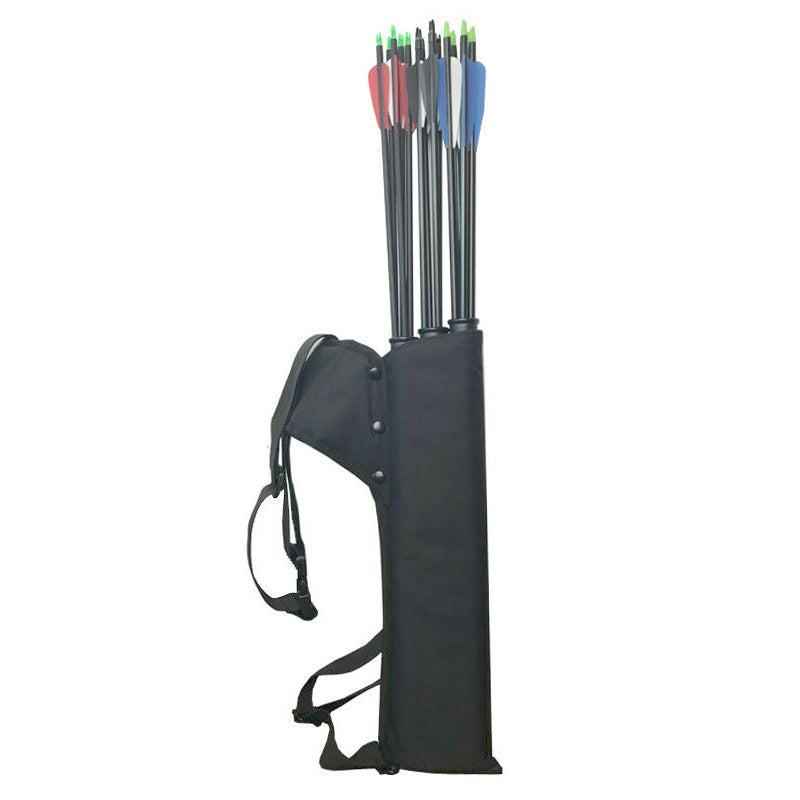 Bueskyting Arrow Quiver Holder 3 Tube Tilbake Midje Skulderrem Veske Pose Jakt