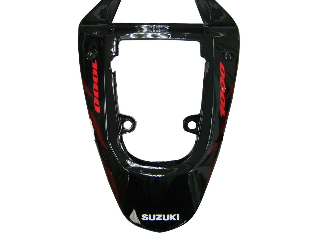 Carenados de carreras Suzuki GSXR 1000 negro y rojo 2000-2002 genéricos