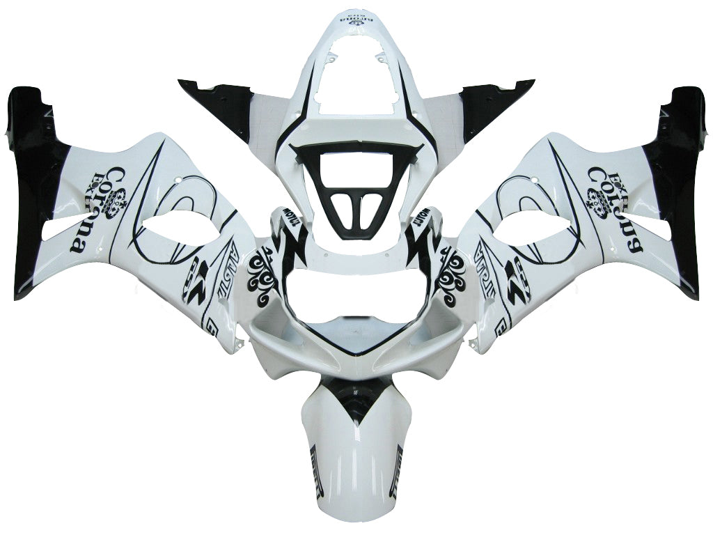 2000-2002 Suzuki GSXR 1000 White & Black Corona Racing Fairings Generic