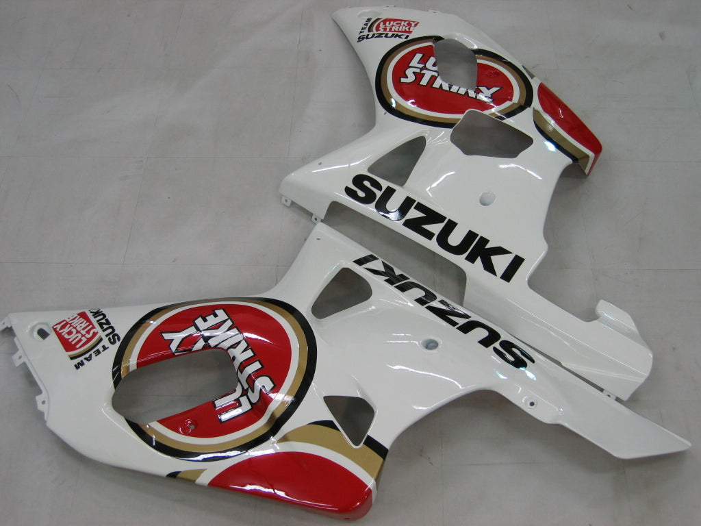 Carenados de carreras Lucky Strike blanco y rojo Suzuki GSXR 1000 2000-2002 genéricos