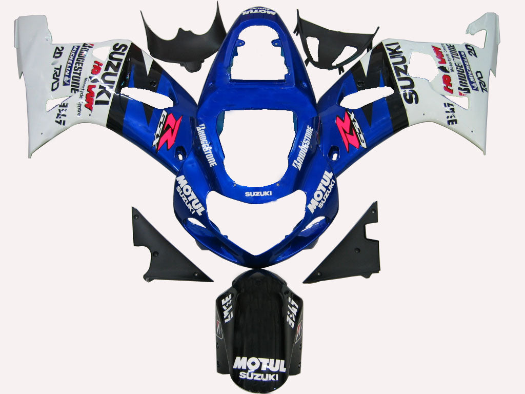 2000-2002 Suzuki GSXR 1000 Blue & White Motul Racing Fairings Generic