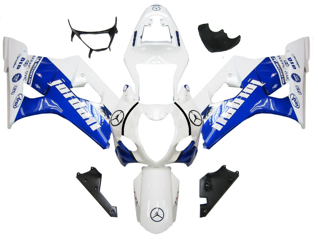 2003-2004 Suzuki GSXR 1000 White & Blue Jordan Racing Fairings Generic