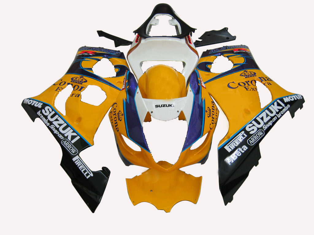 2003-2004 GSXR1000 Karosseribekledning Gul ABS Sprøytestøpt plastsett Generisk