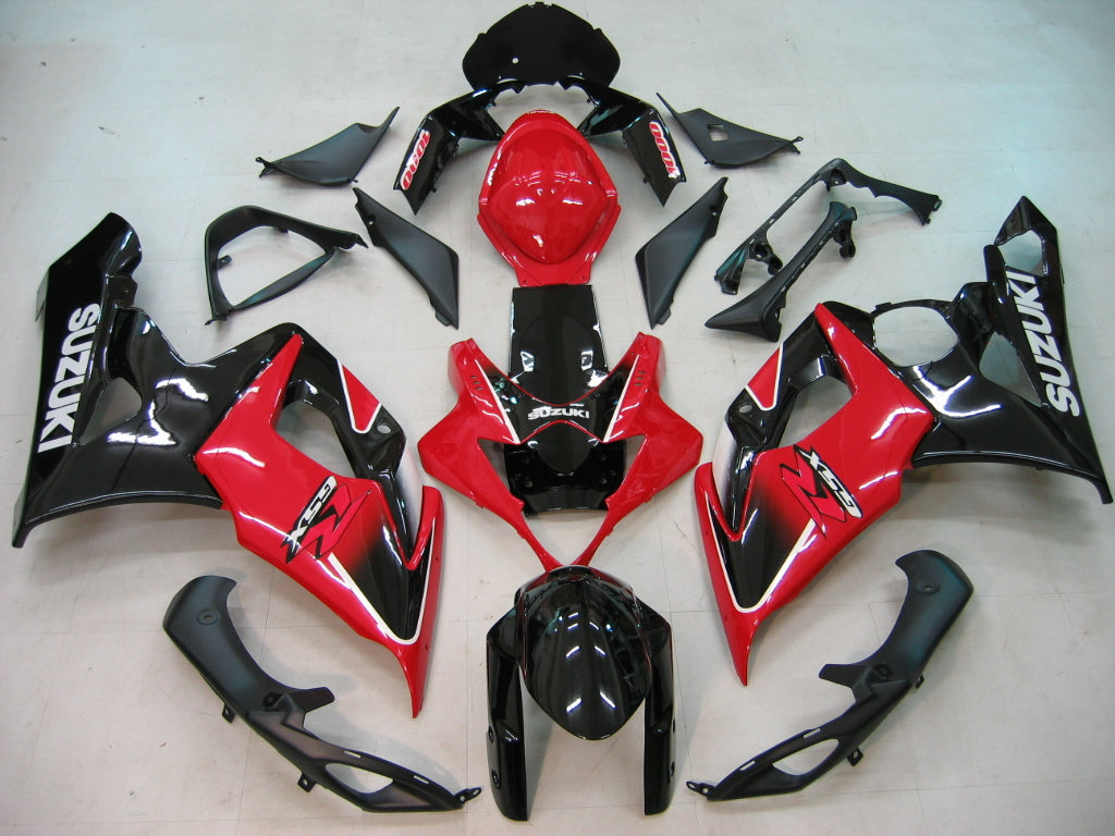 Kit de carénage rouge et noir Suzuki GSXR1000 2005-2006