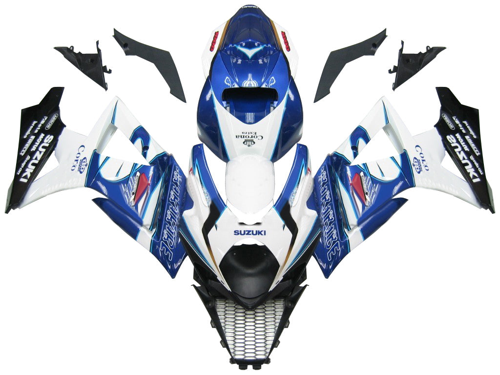 2007-2008 Suzuki GSXR 1000 Wit Blauw Alstare Corona Racing Stroomlijnkappen Generiek