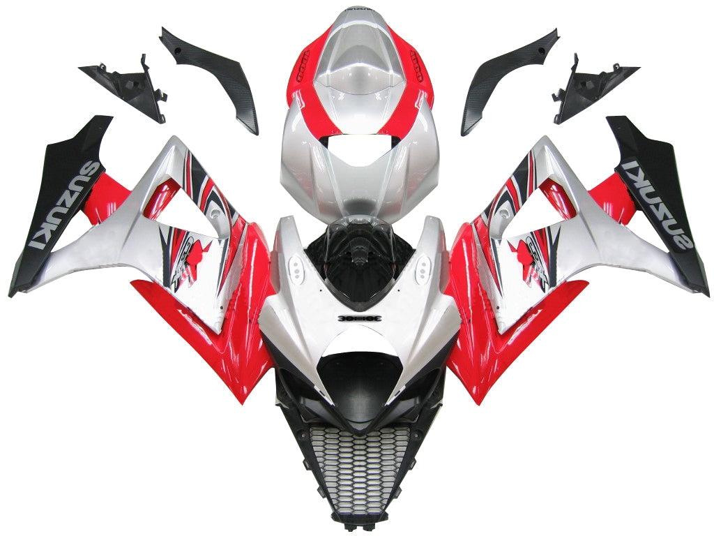 2007-2008 Suzuki GSXR 1000 zilver en rood GSXR Racing stroomlijnkappen algemeen