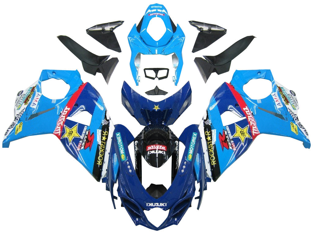 2009-2016 Suzuki GSXR 1000 Blue Rockstar Racing stroomlijnkappen algemeen