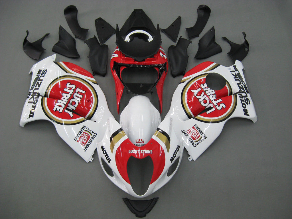 1999-2007 Suzuki GSX1300 Hayabusa Blanc & Rouge Lucky Strike Racing Carénages Générique