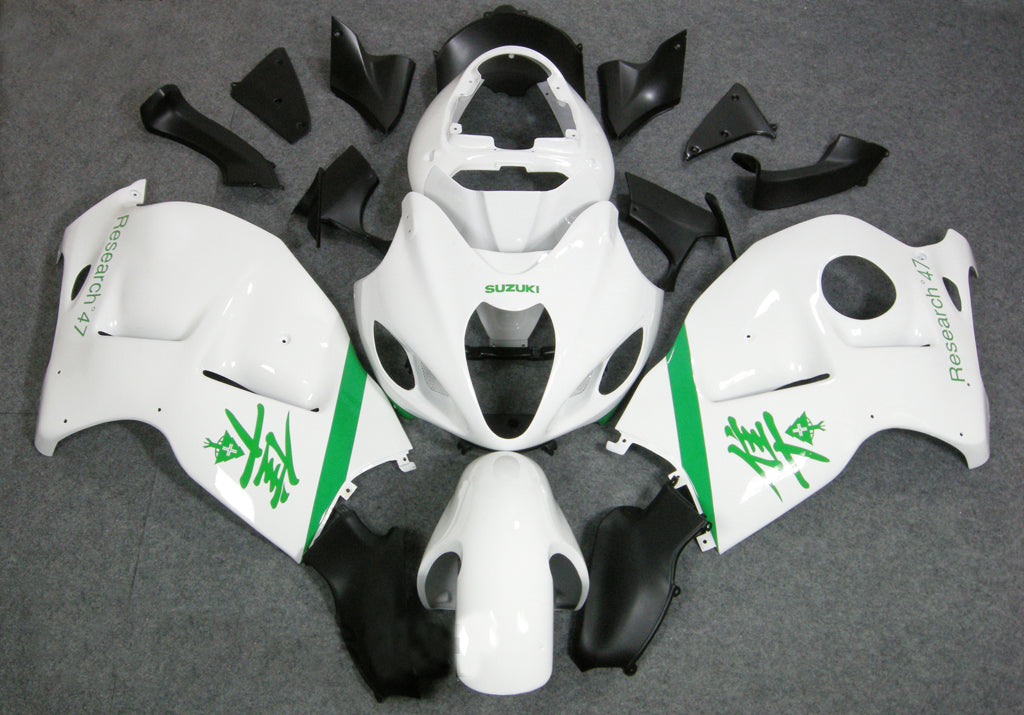 1999-2007 Suzuki GSX1300 Hayabusa Amotopart Carénages Blanc Vert Research47 Racing