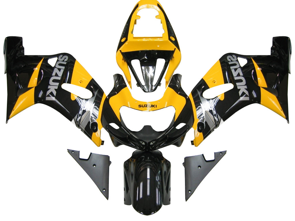 2001-2003 Suzuki GSXR 600 negro y amarillo GSXR Racing carenados genéricos