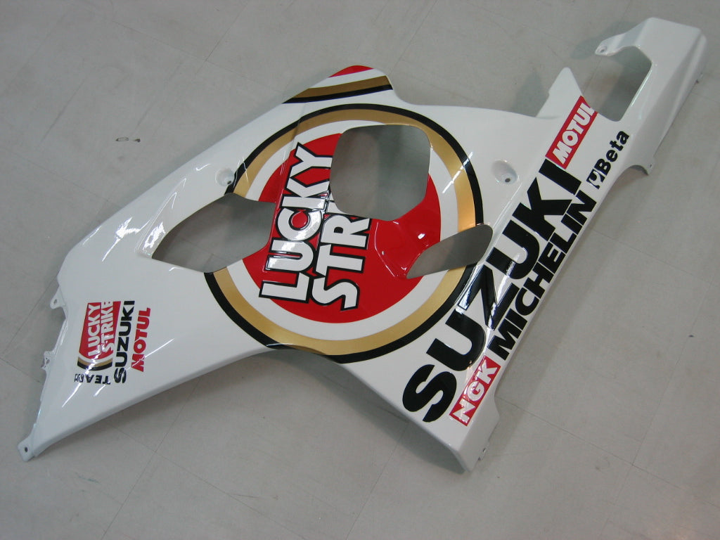 2004-2005 Suzuki GSXR 600 750 Amotopart Fairings White & Red Lucky Strike Racing