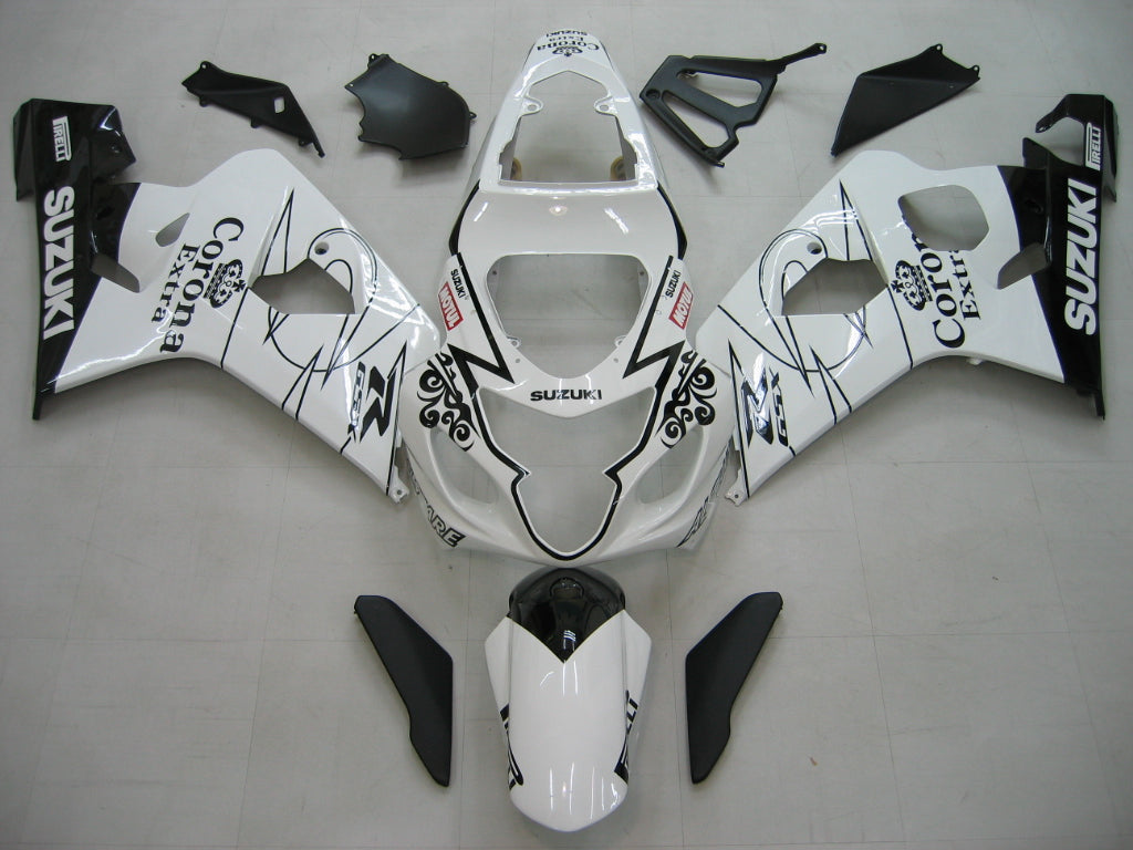 2004-2005 GSXR 600/750 Carénage de carrosserie blanc Ensemble de plastiques moulés par injection ABS générique