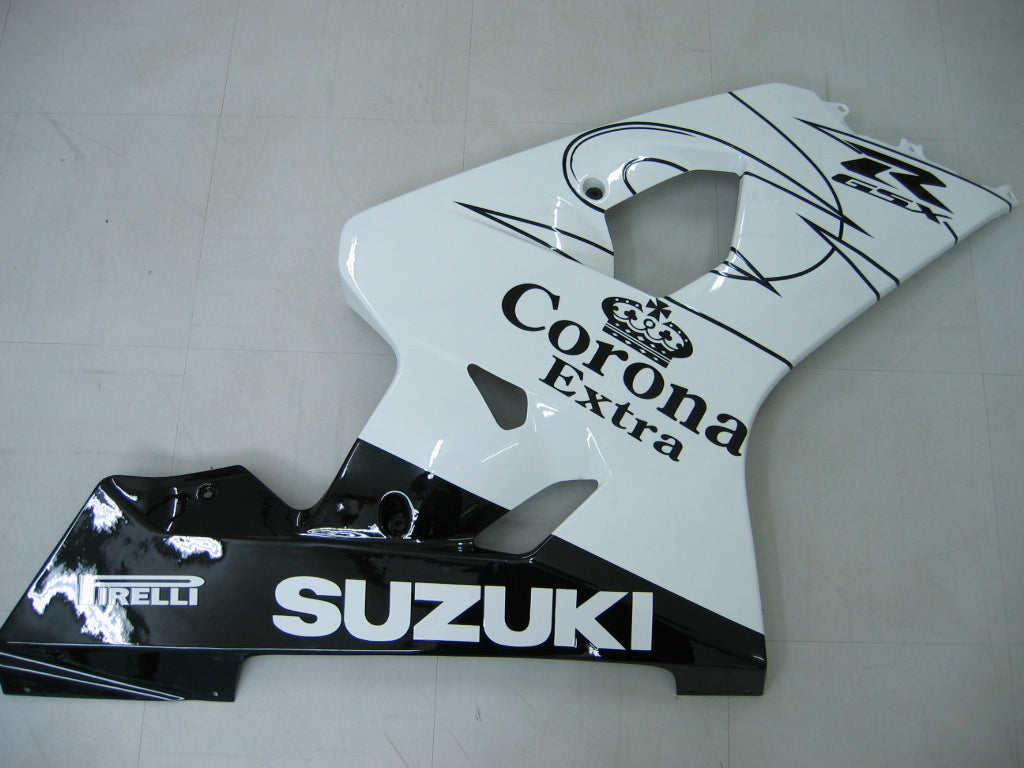 2004-2005 GSXR 600/750 White Bodywork Fairing ABS Injection Molded Plastics Set Generic