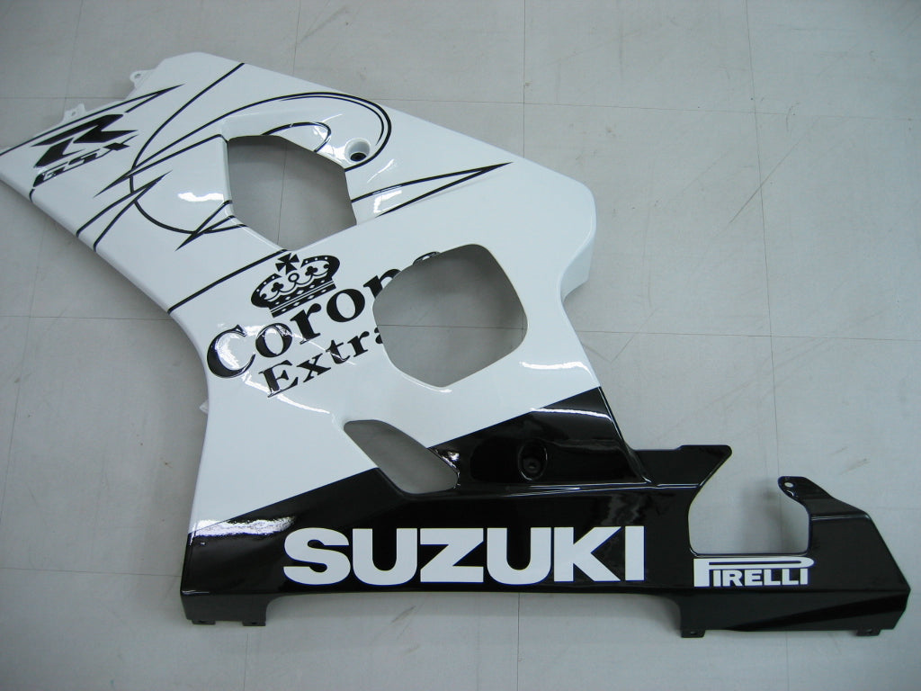 2004-2005 GSXR 600/750 White Bodywork Fairing ABS Injection Molded Plastics Set Generic