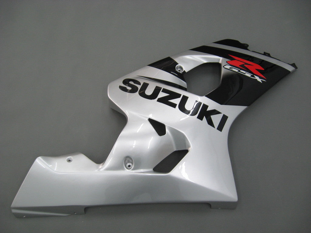 2004-2005 Suzuki GSXR 600 750 Black Silver GSXR Racing Fairings Generic