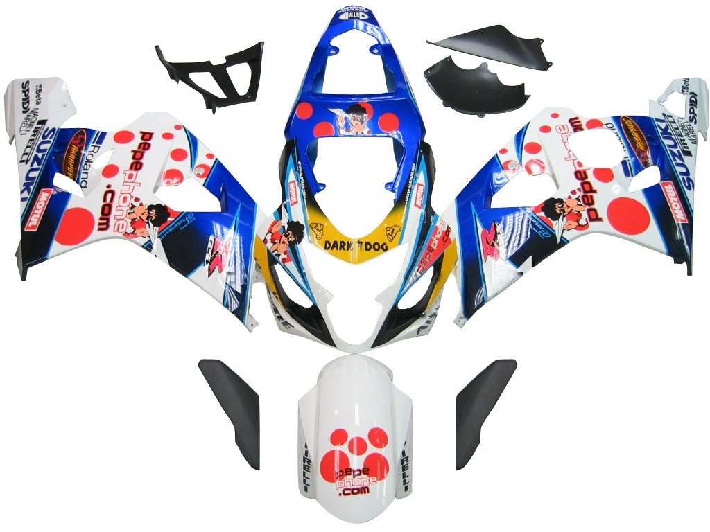 2004-2005 Suzuki GSXR 600 750 Carénages de course pepephone multicolores génériques