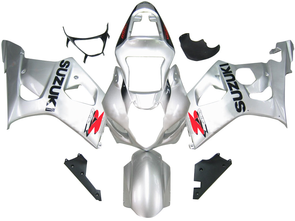 2004-2005 GSXR 600/750 White Bodywork Fairing ABS Injection Molded Plastics Set Generic