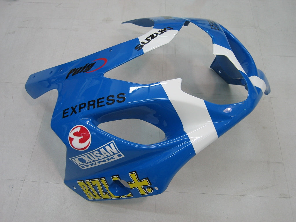 2004-2005 GSXR 600/750 Carénage de carrosserie Bleu Rizla ABS Ensemble de plastiques moulés par injection générique