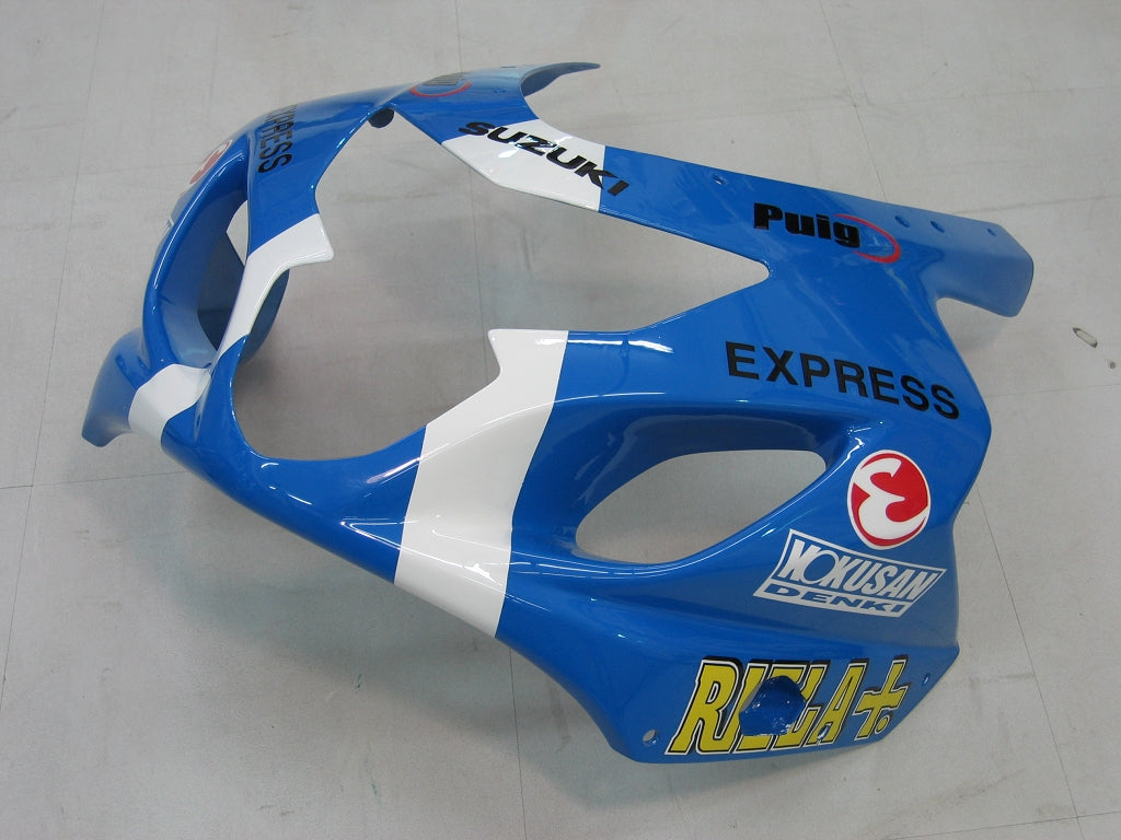 2004-2005 GSXR 600/750 Carénage de carrosserie Bleu Rizla ABS Ensemble de plastiques moulés par injection générique