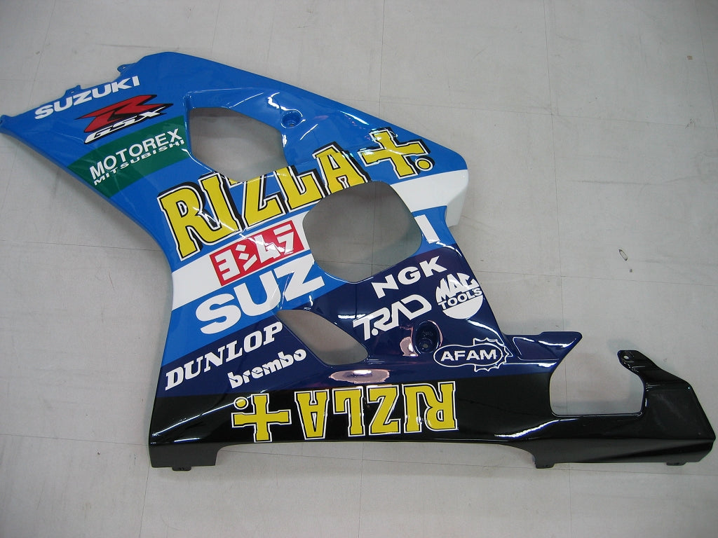 2004-2005 GSXR 600/750 Carénage de carrosserie Bleu Rizla ABS Ensemble de plastiques moulés par injection générique