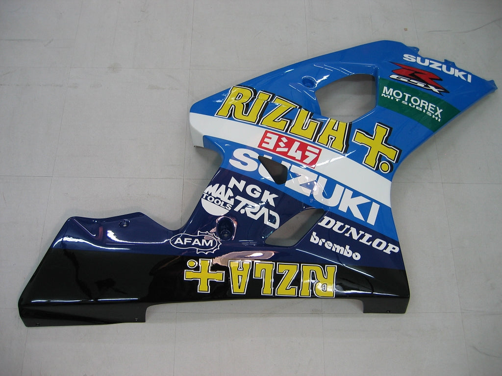 2004-2005 GSXR 600/750 Carénage de carrosserie Bleu Rizla ABS Ensemble de plastiques moulés par injection générique