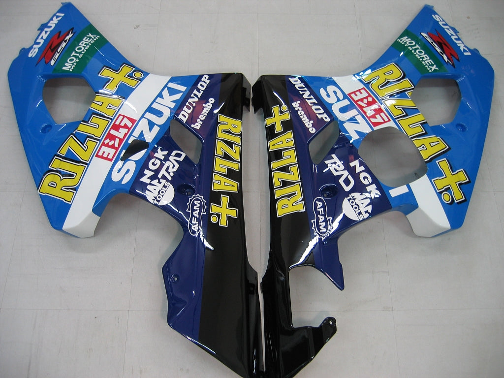 2004-2005 GSXR 600/750 Carénage de carrosserie Bleu Rizla ABS Ensemble de plastiques moulés par injection générique