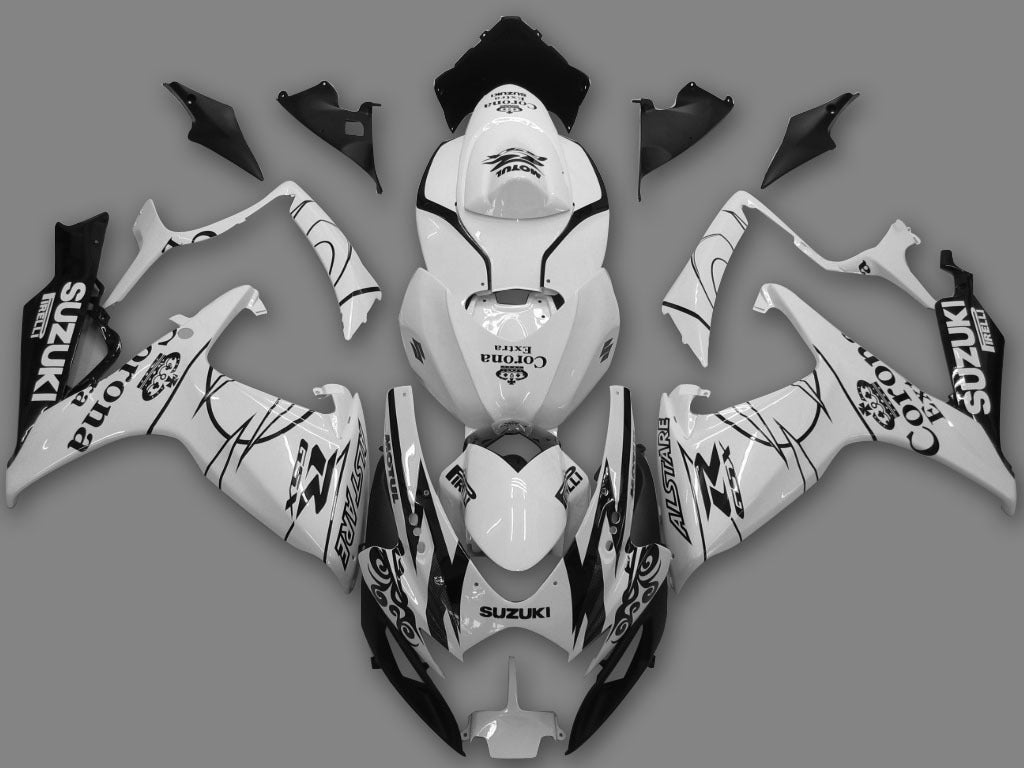 2006-2007 GSXR 600/750 witte carrosseriekuip ABS spuitgegoten kunststoffen set algemeen