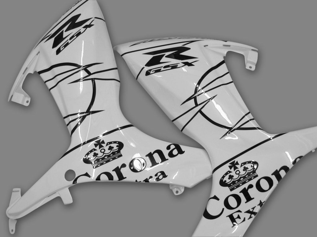 2006-2007 GSXR 600/750 White Bodywork Fairing ABS Injection Molded Plastics Set Generic