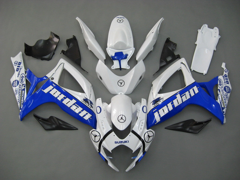 Kit de carénage blanc et bleu Suzuki GSXR 2006-2007 600750