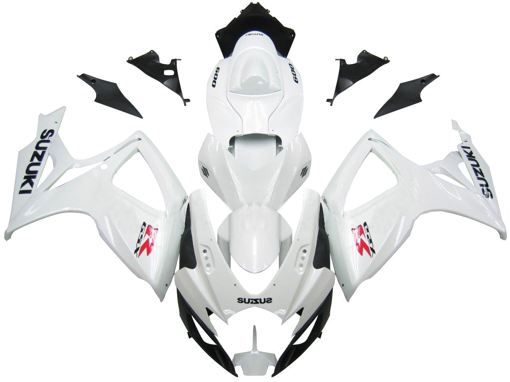 2006-2007 Suzuki GSXR 600 750 witte GSXR Racing stroomlijnkappen algemeen