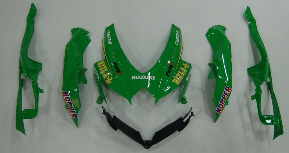 Carenados de carreras Rizla verdes genéricos para Suzuki GSXR 600 750 2008-2010