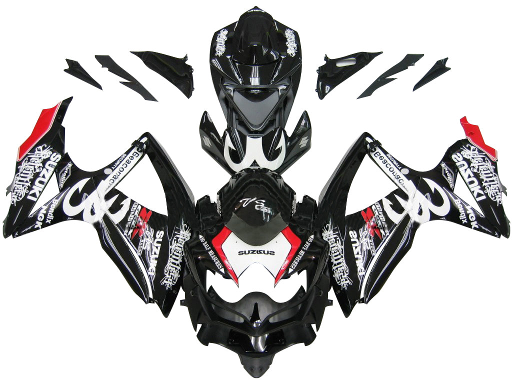 2008-2010 Suzuki GSXR 600 750 Black Relentless Racing Fairings Generic