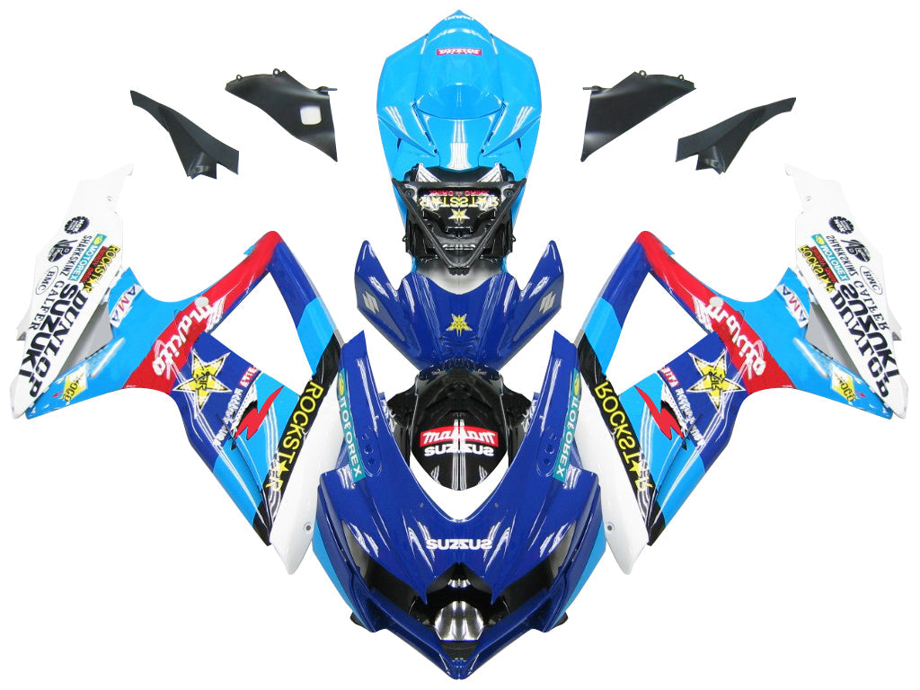 For GSXR 600/750 2008-2009 Bodywork Fairing Blue ABS Injection Molded Plastics Set