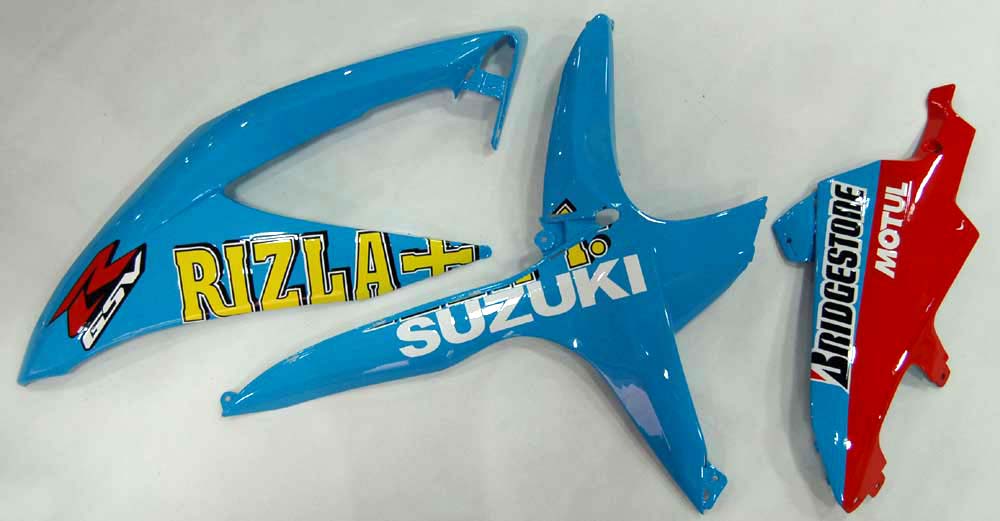 2008-2010 GSXR 600/750 Blauwe Rizla carrosseriekuip ABS spuitgegoten kunststoffenset Generiek