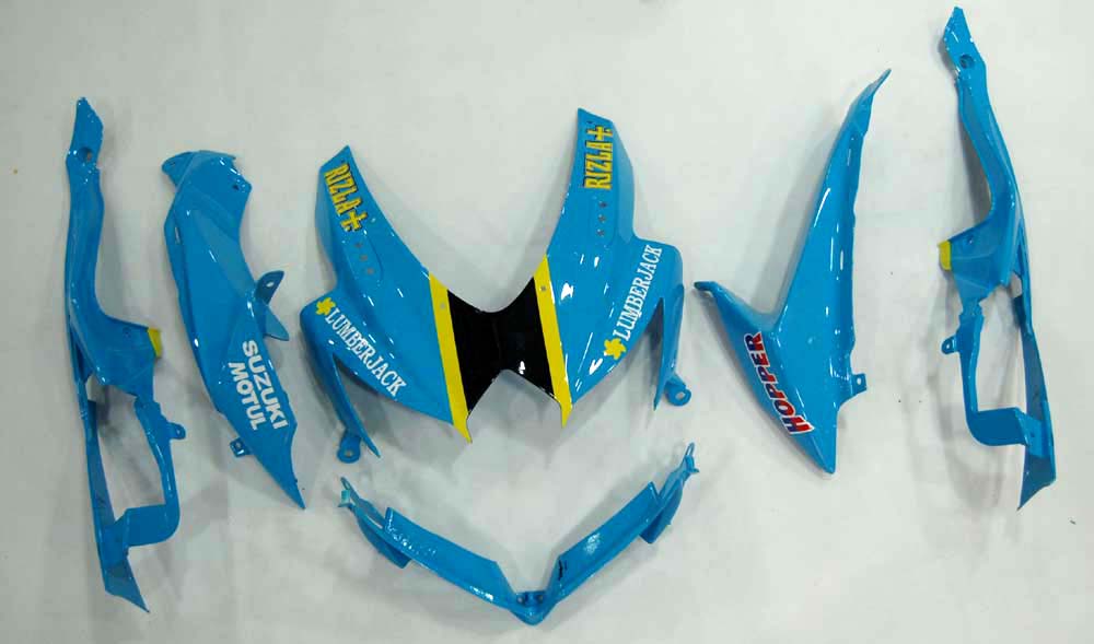 2008-2010 GSXR 600/750 Blauwe Rizla carrosseriekuip ABS spuitgegoten kunststoffenset Generiek