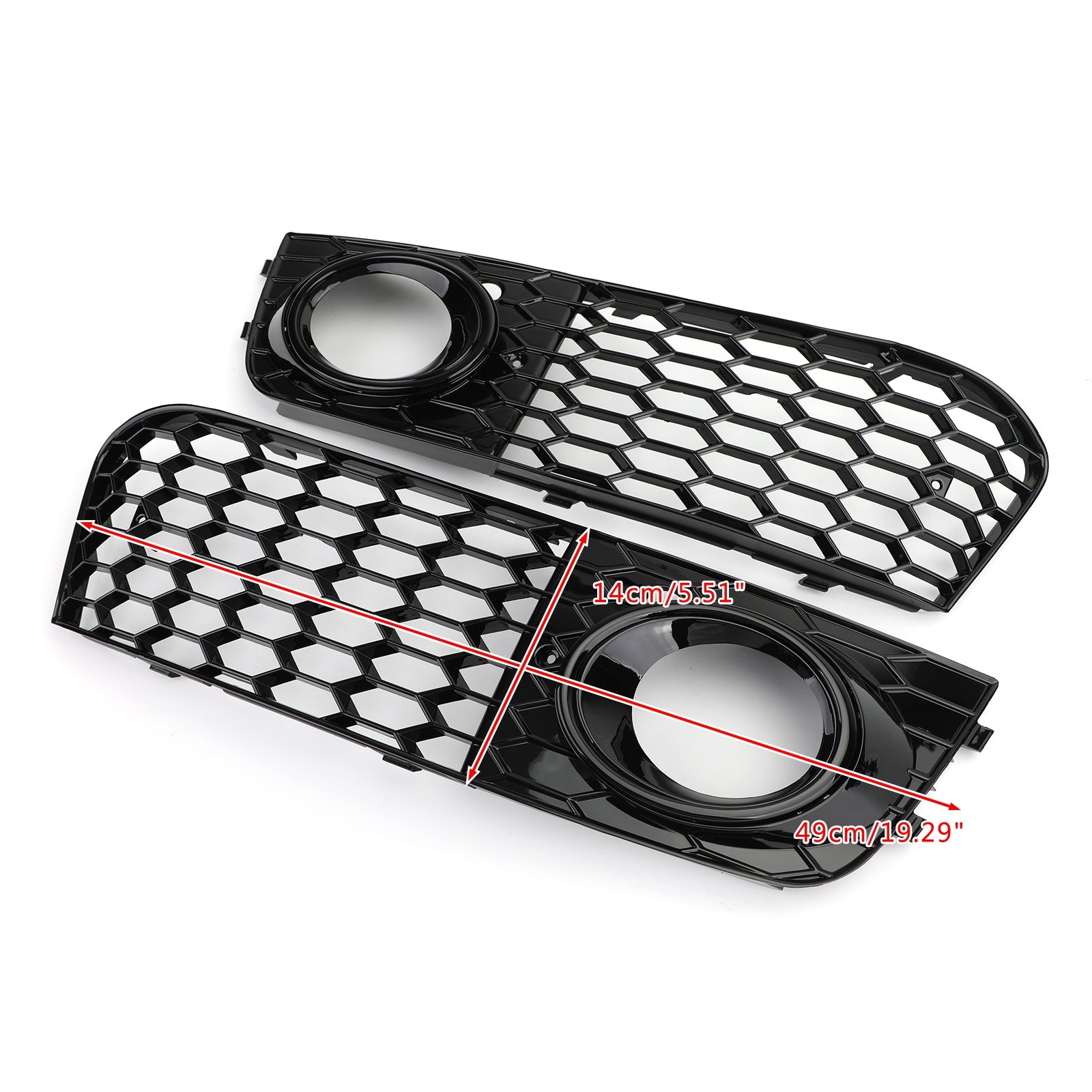 2009-2012 Audi A4 B8 Paar Honingraat Mesh Mistlamp Open Vent Grill Inlaat