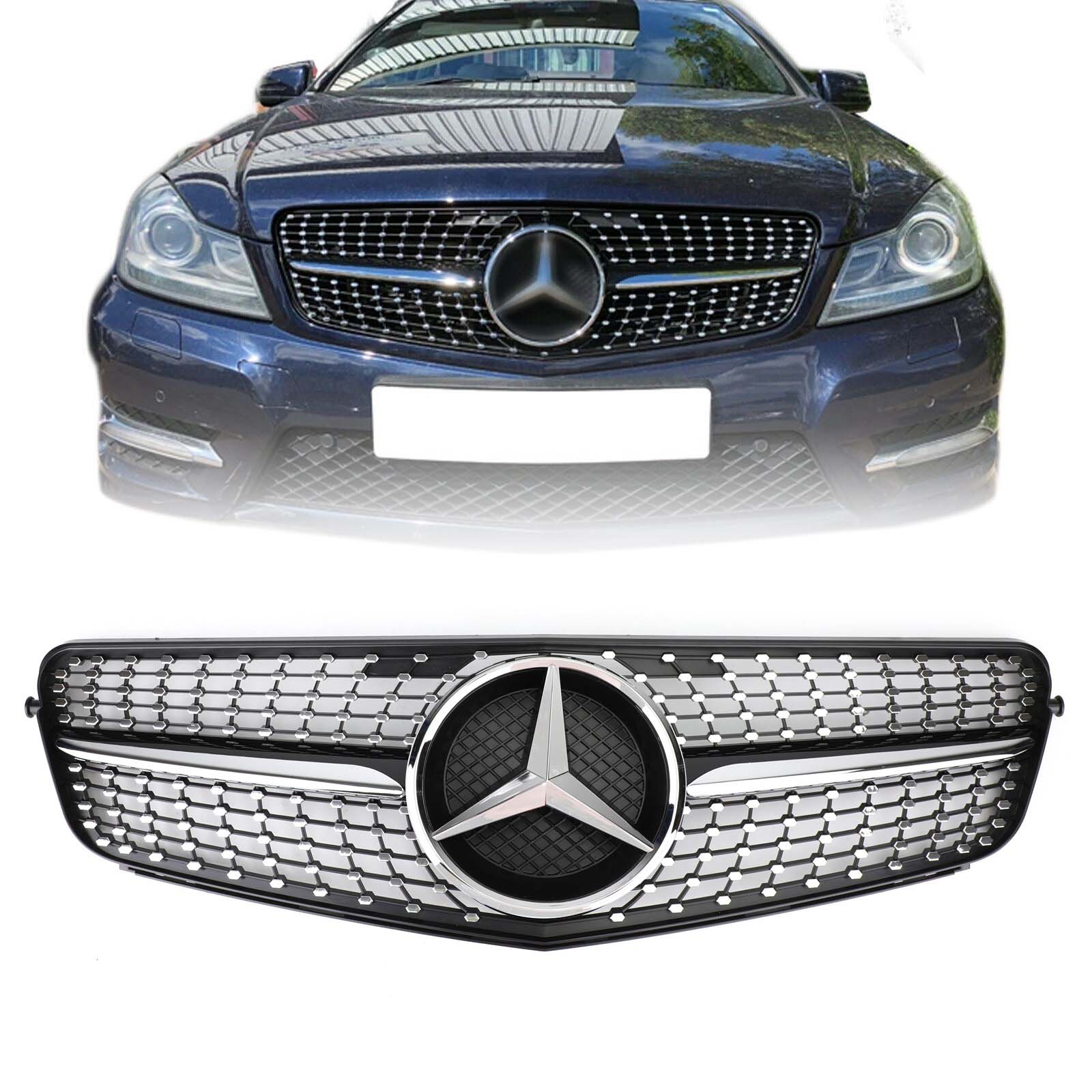 2008-2014 Benz C-Class (W204) C180 C200 C250 C350 Front Grille Grill Black Chrome Generic