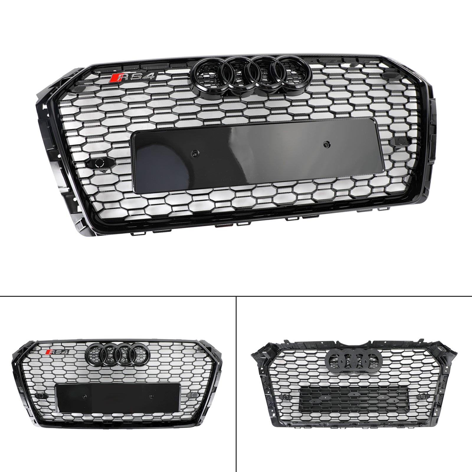 2017-2019 Audi A4/S4 B9 RS4 Style Honeycomb Mesh Hex Grille Grill Black