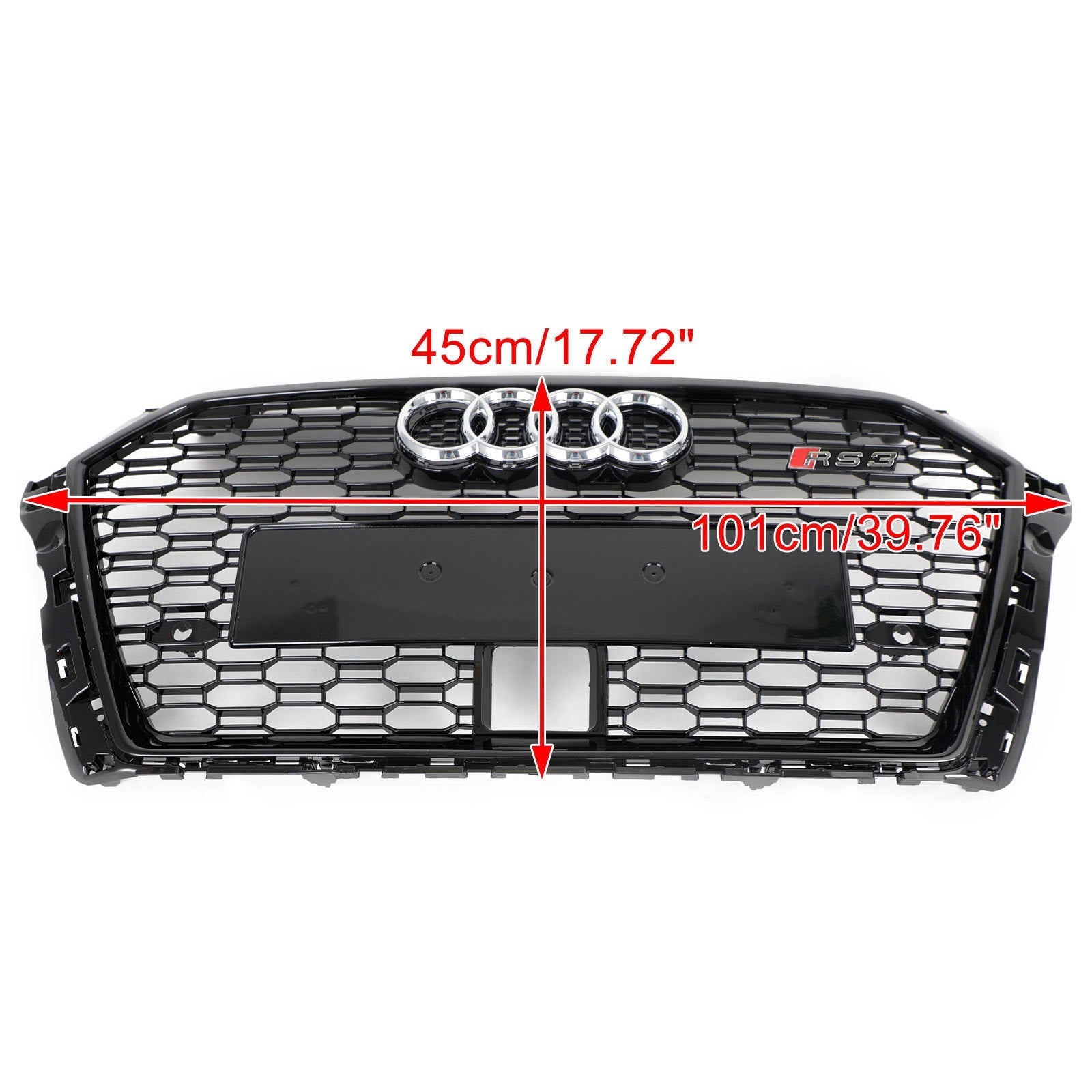 Direct Replacement ABS Plastic Front Grille for 2017-2019 Audi A3 S3 with ACC