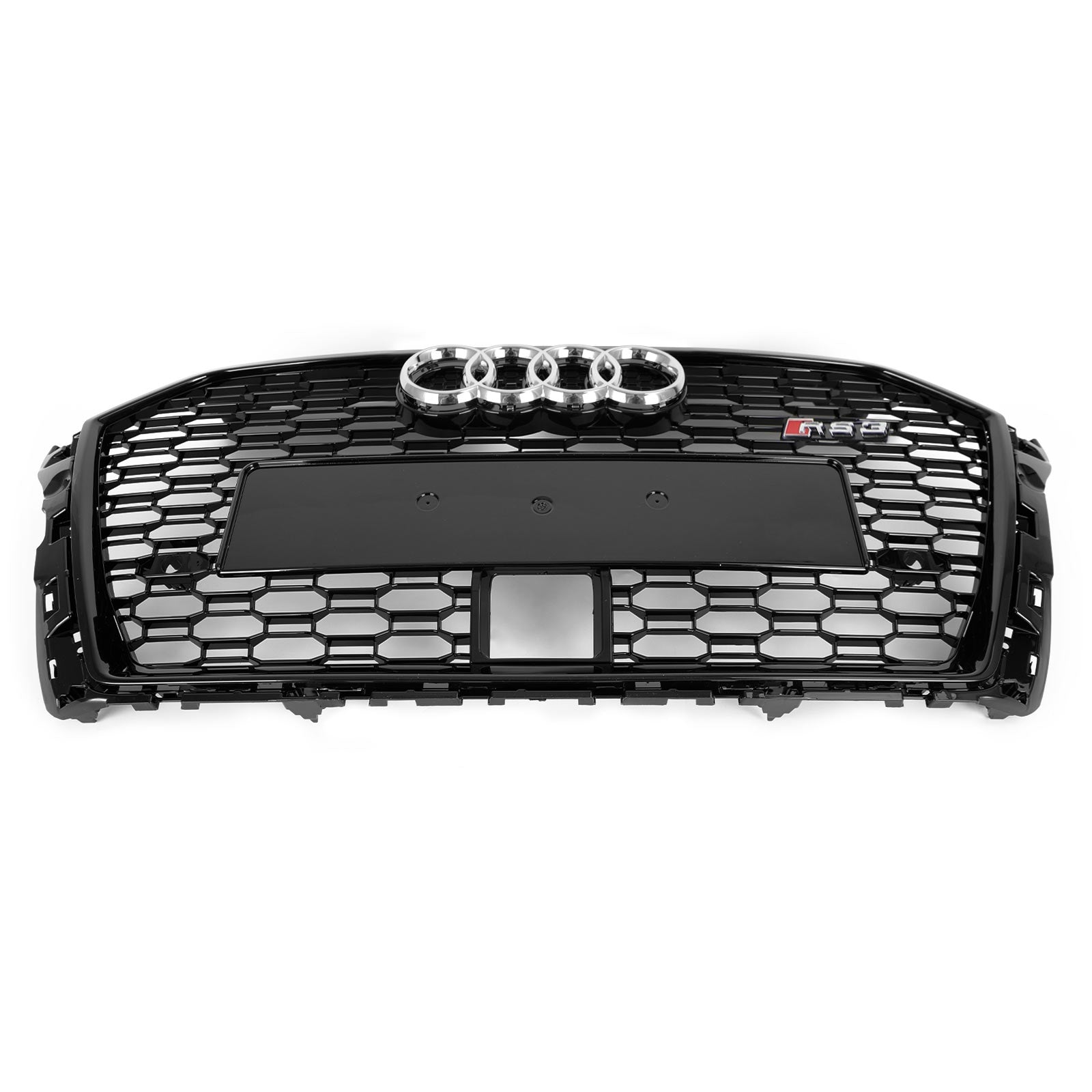 2017-2019 Audi A3 S3 RS3 Style Honeycomb Front Grille With ACC Gloss Black