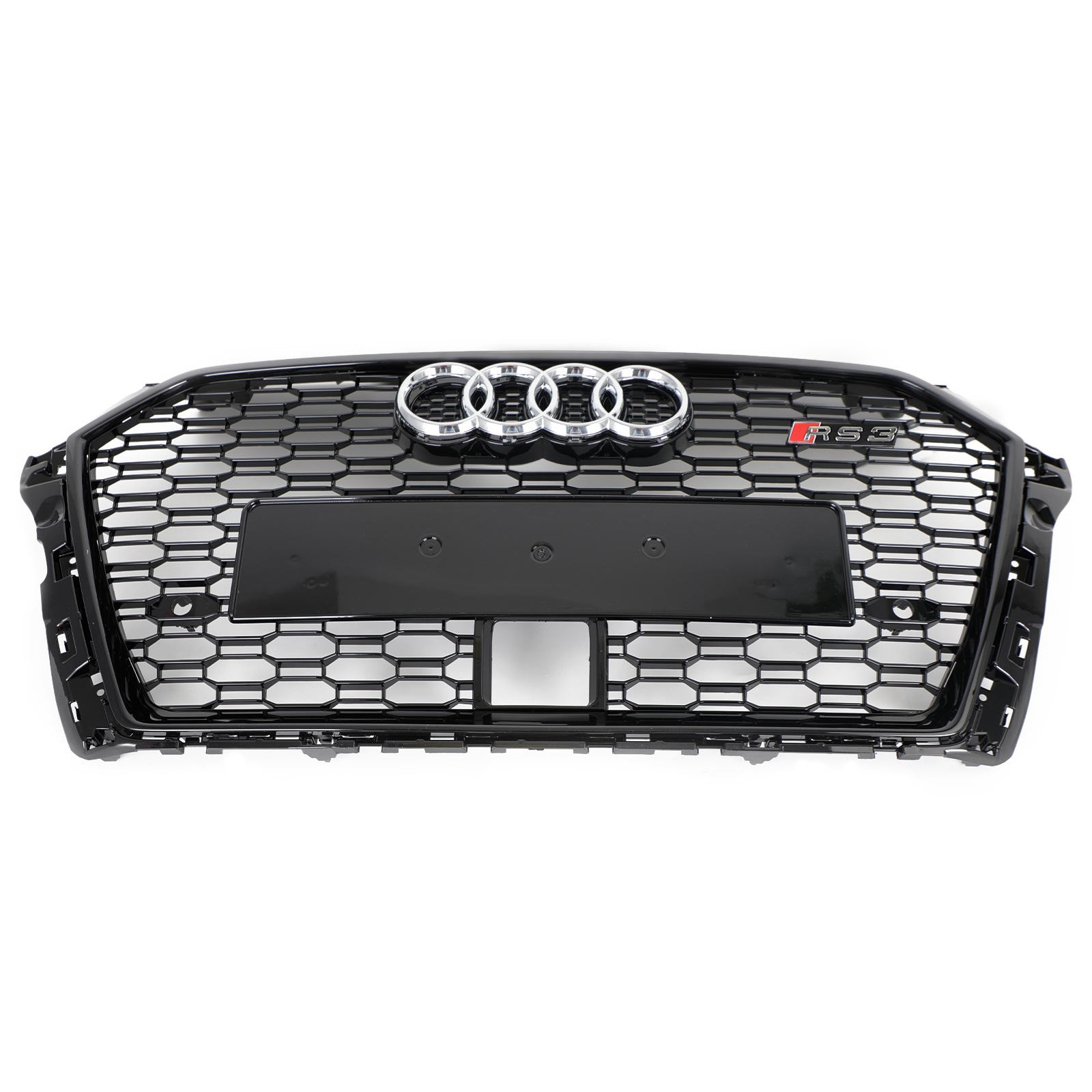 2017-2019 Audi A3 S3 RS3 Style Honeycomb Front Grille With ACC Gloss Black