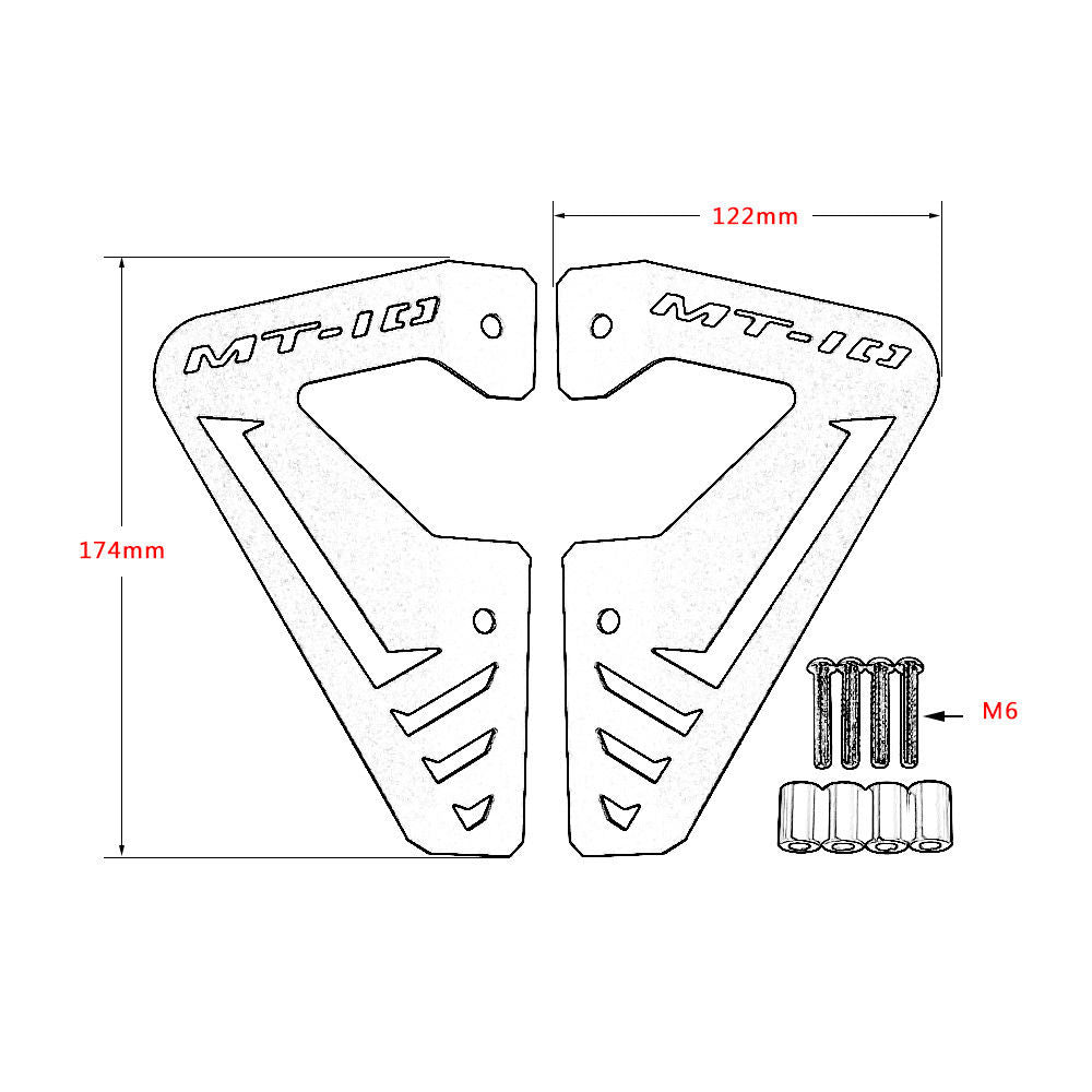 Couvercle de protection de radiateur, protection latérale de calandre pour Yamaha MT 10 FZ-10 générique 16-17